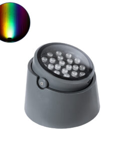 GloboStar® GloboStar® FLOOD-RANA 90751 Κινούμενος Προβολέας - Σποτ Φωτισμού Wall Washer για Φωτισμό Κτιρίων LED 36W 3060lm 5° DC 24V Αδιάβροχο IP67 Φ26 x Υ18cm RGBW DMX512 - Γκρι Ανθρακί - 3 Χρόνια Εγγύηση