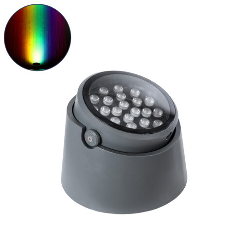 GloboStar® GloboStar® FLOOD-RANA 90751 Κινούμενος Προβολέας - Σποτ Φωτισμού Wall Washer για Φωτισμό Κτιρίων LED 36W 3060lm 5° DC 24V Αδιάβροχο IP67 Φ26 x Υ18cm RGBW DMX512 - Γκρι Ανθρακί - 3 Χρόνια Εγγύηση