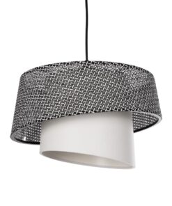 GloboStar® GLOBOSTAR® ALINA 203-0130 Μοντέρνο Κρεμαστό Φωτιστικό Οροφής με Ντουί 1 x E27 AC 220-240V IP20 - Γκρι & Λευκό - Μ30 x Π30 x Υ20cm