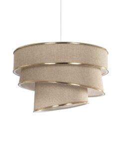 GloboStar® GLOBOSTAR® SIERA 203-0168 Μοντέρνο Κρεμαστό Φωτιστικό Οροφής με Ντουί 1 x E27 AC 220-240V IP20 - Μπεζ & Χρυσό - Μ38 x Π38 x Υ26cm