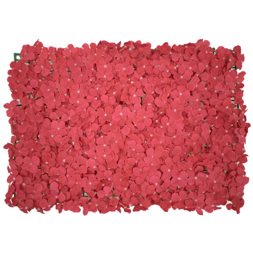 GloboStar® GloboStar® 78330 Συνθετικό Πάνελ Λουλουδιών - Κάθετος Κήπος Ορτανσία Σκούρο Κόκκινο Μ60 x Υ40 x Π5cm