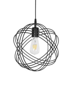 GloboStar® GLOBOSTAR® GLOWN 201-0023 Μοντέρνο Κρεμαστό Φωτιστικό Οροφής με Ντουί 1 x E27 AC 220-240V IP20 - Μαύρο - Μ30 x Π30 x Υ33cm