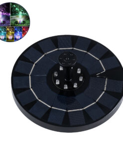 GloboStar® GloboStar® 71533 Ηλιακό Αυτόνομο Φωτοβολταϊκό Διακοσμητικό Συντριβάνι LED 3W με Μέγιστο Ύψος Νερού 30-60cm - 4 Διαφορετικά Μπέκ Ψεκασμού Αδιάβροχο IP68 Πολύχρωμο RGB Φ18 x Υ8cm