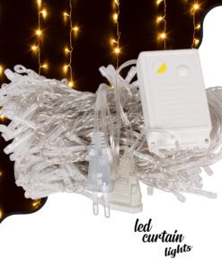 GloboStar® 85800 Διακοσμητική Κουρτίνα 3 x 2 Μέτρα με Controller 8 Προγραμμάτων Φωτισμού - Επεκτεινόμενη 240 LED 6W AC 230V με Διάφανο Καλώδιο & Πρίζα Schuko IP20 Θερμό Λευκό 3000K Μ3 x Υ2m