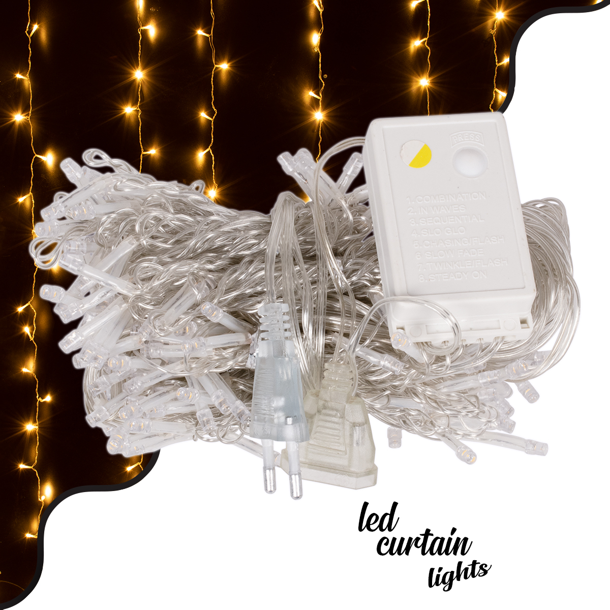 85800 Διακοσμητική Κουρτίνα 3 x 2 Μέτρα με Controller 8 Προγραμμάτων Φωτισμού - Επεκτεινόμενη 240 LED 6W AC 230V με Διάφανο Καλώδιο & Πρίζα Schuko IP20 Θερμό Λευκό 3000K Μ3 x Υ2m 2 GloboStar® 85800 Διακοσμητική Κουρτίνα 3 x 2 Μέτρα με Controller 8 Προγραμμάτων Φωτισμού - Επεκτεινόμενη 240 LED 6W AC 230V με Διάφανο Καλώδιο & Πρίζα Schuko IP20 Θερμό Λευκό 3000K Μ3 x Υ2m