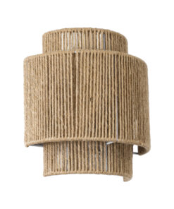 GloboStar® GloboStar® MABANA 02322 Boho Επιτοίχιο Φωτιστικό Απλίκα Μονόφωτο 1 x E27 IP20 Μπεζ Σχοινί - Μ23 x Π11 x Υ25cm