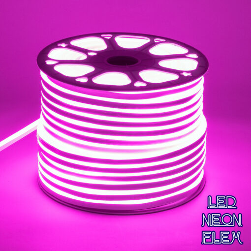 GloboStar® GLOBOSTAR® NEOVALE 70577 Ταινία Neon Flex LED 12W/m 600lm/m 120° DC 220-240V Αδιάβροχο IP65 120 x SMD2835 Chip/m Ροζ Dimmable - Μ100 x Π0.8 x Υ1.6cm - 3 Χρόνια Εγγύηση