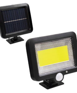 GloboStar® GLOBOSTAR® ZETA 71460 Προβολέας με Ανιχνευτή PIR / Αισθητήρα Κίνησης LED 40W 400lm 120° DC 5V με Φωτοβολταϊκό Panel 5V 2W & Επαναφορτιζόμενη Μπαταρία Li-ion 3.2V 2400mAh Αδιάβροχο IP65 Ψυχρό Λευκό 6000K - Sanan COB Chip - Μαύρο - Μ15 x Π3.5 x Υ13cm - 2 Χρόνια Εγγύηση