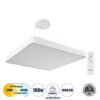 GloboStar® GLOBOSTAR® KAMALA 61211-P Μοντέρνο Κρεμαστό Φωτιστικό Οροφής LED 100W 11020lm 120° AC 220-240V IP20 Ρυθμιζόμενο Λευκό CCT με Χειριστήριο από 2700K έως 6000K Dimmable - Lumileds SMD Chip - Λευκό - Μ80 x Π80 x Υ8cm - 3 Χρόνια Εγγύηση