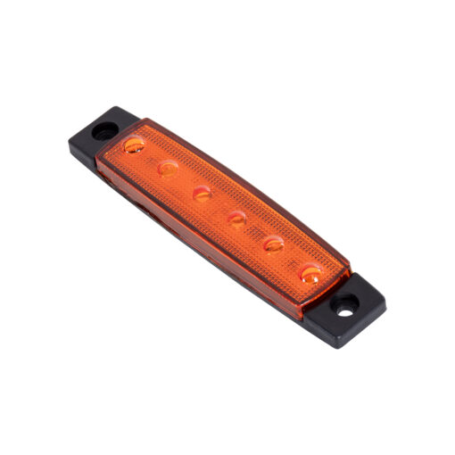 GloboStar® GloboStar® 79904 Πλευρικά Φώτα Όγκου Φορτηγών LED 6xSMD2835 DC 10-30V 1.5W 100lm IP66 Πορτοκαλί - Μ9.5 x W2 x H1.1cm