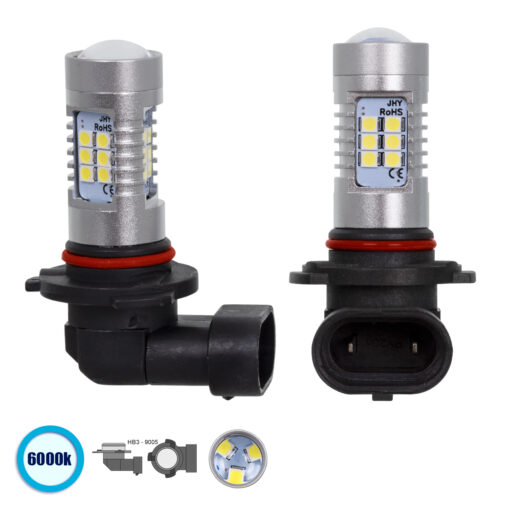 GloboStar® GloboStar® 85605 HB3 9005 JHY Line KIT Βασικού Φωτισμού Αυτοκινήτου & Μοτοσυκλέτας 2nd Generation Can-Bus Series LED SMD 3030 80W 8000lm DC 12V Αδιάβροχο IP65 Ψυχρό Λευκό 6000K