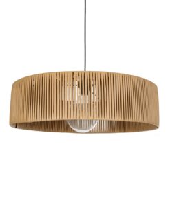 GloboStar® GLOBOSTAR® KYCLOS 203-0044 Boho Κρεμαστό Φωτιστικό Οροφής με Ντουί 1 x E27 AC 220-240V IP20 - Μπεζ - M55 x Π55 x Υ20cm