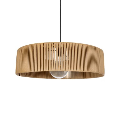 GloboStar® GLOBOSTAR® KYCLOS 203-0044 Boho Κρεμαστό Φωτιστικό Οροφής με Ντουί 1 x E27 AC 220-240V IP20 - Μπεζ - M55 x Π55 x Υ20cm