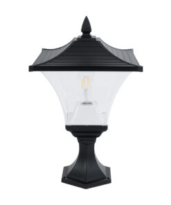 GloboStar® GLOBOSTAR® DIRAHIO 90552 Φωτιστικό Κολωνάκι Κήπου με Ντουί 1 x E27 AC 220-240V Αδιάβροχο IP65 - Γκρι Ανθρακί - Μ32 x Π32 x Υ52cm