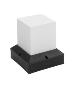 GloboStar® GloboStar® CUBIX 203-0245 Μοντέρνο Επιδαπέδιο Φωτιστικό Μονόφωτο 1 x E27 IP44 Μαύρο Πλαστικό - Μ22.5 x Π22.5 x Υ25cm