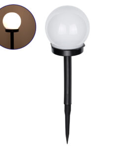 GloboStar® GloboStar® 71471 Αυτόνομο Ηλιακό Φωτιστικό LED SMD 1W 95lm με Ενσωματωμένη Μπαταρία 300mAh - Φωτοβολταϊκό Πάνελ με Αισθητήρα Ημέρας-Νύχτας Αδιάβροχο IP65 Φανάρι Κήπου Στρογγυλό Θερμό Λευκό 3000K