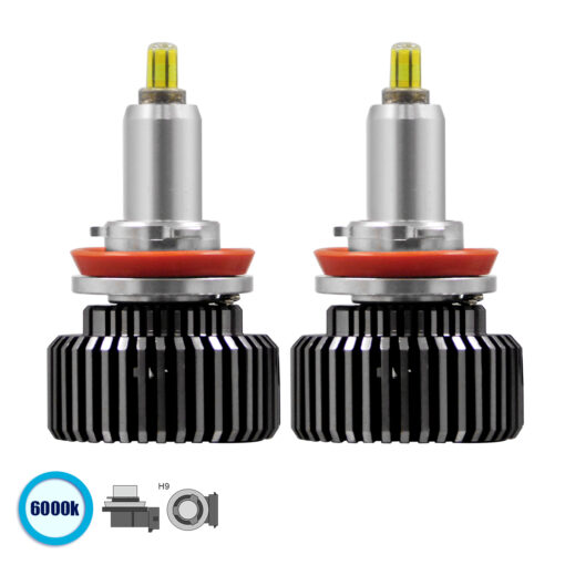GloboStar® GloboStar® 82065 H9 360° Line Extreme KIT Βασικού Φωτισμού Αυτοκινήτου & Φορτηγού 3rd Generation Can-Bus Extreme Truck Series LED CREE CXB COB 120W 16800lm DC 9-32V Αδιάβροχο IP66 Ψυχρό Λευκό 6000K