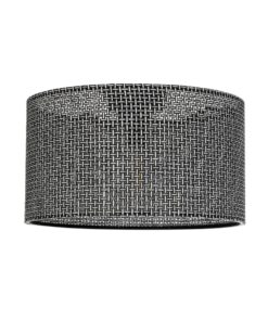 GloboStar® GloboStar® CILIO 203-0157 Μοντέρνο Φωτιστικό Οροφής Καπέλο Μονόφωτο 1 x E27 IP20 Μαύρο Διάτρητο Ύφασμα - Μ38 x Π38 x Υ23cm