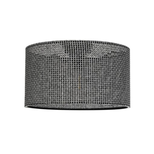 GloboStar® GloboStar® CILIO 203-0157 Μοντέρνο Φωτιστικό Οροφής Καπέλο Μονόφωτο 1 x E27 IP20 Μαύρο Διάτρητο Ύφασμα - Μ38 x Π38 x Υ23cm