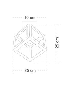 GLOBOSTAR® CUBE 00799 Μοντέρνο Φωτιστικό Οροφής με Ντουί 1 x E27 AC 220-240V IP20 - Μαύρο & Χρυσό - Μ25 x Π25 x Υ25cm 19 a1182c ceiling cube