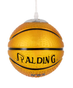 GloboStar® GLOBOSTAR® SPALDING NBA 00645 Παιδικό Κρεμαστό Φωτιστικό Οροφής με Ντουί 1 x E27 AC 220-240V IP20 - Πορτοκαλί & Μαύρο - Μ18 x Π18 x Υ18cm