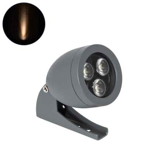 GloboStar® GLOBOSTAR® TREELIGHT-TREESPO 90464 Σποτ Φωτισμού για Φυτά - Δέντρα LED 6W 630lm 15° DC 24V Αδιάβροχο IP67 Πορτοκαλί 2200K Dimmable - Γκρι Ανθρακί - Μ6.6 x Π9 x Υ12cm - 3 Χρόνια Εγγύηση