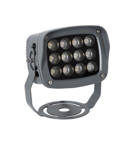 GloboStar® GLOBOSTAR® FLOOD-XENA 90121 Προβολέας Σποτ Wall Washer LED 12W 1320lm 10° AC 220-240V Αδιάβροχο IP65 Θερμό Λευκό 2700K - Γκρι Ανθρακί - Μ13.5 x Π11 x Υ15cm - 3 Χρόνια Εγγύηση