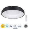 GloboStar® GloboStar® SALEM 61233 Πλαφονιέρα Οροφής Δαχτυλίδι-Κύκλος LED CCT 75W 8625lm 120° AC 220-240V - Εναλλαγή Φωτισμού μέσω Τηλεχειριστηρίου All In One Ψυχρό 6000k+Φυσικό 4500k+Θερμό 2700k Dimmable Φ45cm - Μαύρο - 3 Years Warranty