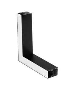 GloboStar® GLOBOSTAR® ALP-CORNER-SIDE90 BRIGHTRAIL 61778 Επιφανειακό / Κρεμαστό Προφίλ Αλουμινίου Γωνία με Λευκό Γαλακτερό Πατητό Κάλυμμα για Ταινίες LED IP20 - Μαύρο Ματ - Μ30 x Π5 x Υ7.5cm
