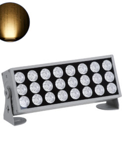 GloboStar® GLOBOSTAR® FLOOD-ZENA 90219 Προβολέας Σποτ Wall Washer LED 60W 5400lm 3° DC 24V Αδιάβροχο IP65 Θερμό Λευκό 2700K Dimmable - Ασημί - Μ37 x Π9 x Υ26.5cm - 3 Χρόνια Εγγύηση