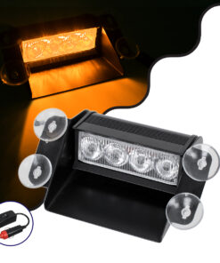 GloboStar® GloboStar® 85103 PRO Series Μπάρα Σήμανσης με Βεντούζες Στήριξης για Παρμπρίζ Οχήματος Οδικής Βοήθείας για Αυτοκίνητα & Φορτηγά 9 Προγραμμάτων Φωτισμού STROBE LED SMD 4W DC 10-30V IP20 Πορτοκαλί