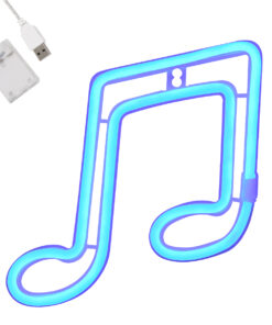 GloboStar® GloboStar® 78570 Φωτιστικό Ταμπέλα Φωτεινή Επιγραφή NEON LED Σήμανσης MUSIC NOTE 5W με Καλώδιο Τροφοδοσίας USB - Μπαταρίας 3xAAA (Δεν Περιλαμβάνονται) - Γαλάζιο