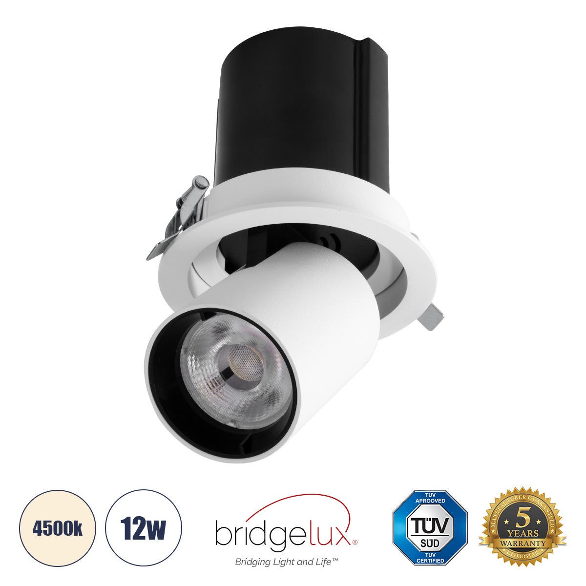 GloboStar® VIRGO-M 60306 Χωνευτό LED Spot Downlight TrimLess Φ11cm 12W 1560lm 36° AC 220-240V IP20 Φ11cm x Υ11.5cm - Στρόγγυλο - Λευκό με Μαύρο Κάτοπτρο - Φυσικό Λευκό 4500K - Bridgelux COB - 5 Years Warranty 2 GloboStar® GloboStar® VIRGO-M 60306 Χωνευτό LED Spot Downlight TrimLess Φ11cm 12W 1560lm 36° AC 220-240V IP20 Φ11cm x Υ11.5cm - Στρόγγυλο - Λευκό με Μαύρο Κάτοπτρο - Φυσικό Λευκό 4500K - Bridgelux COB - 5 Years Warranty