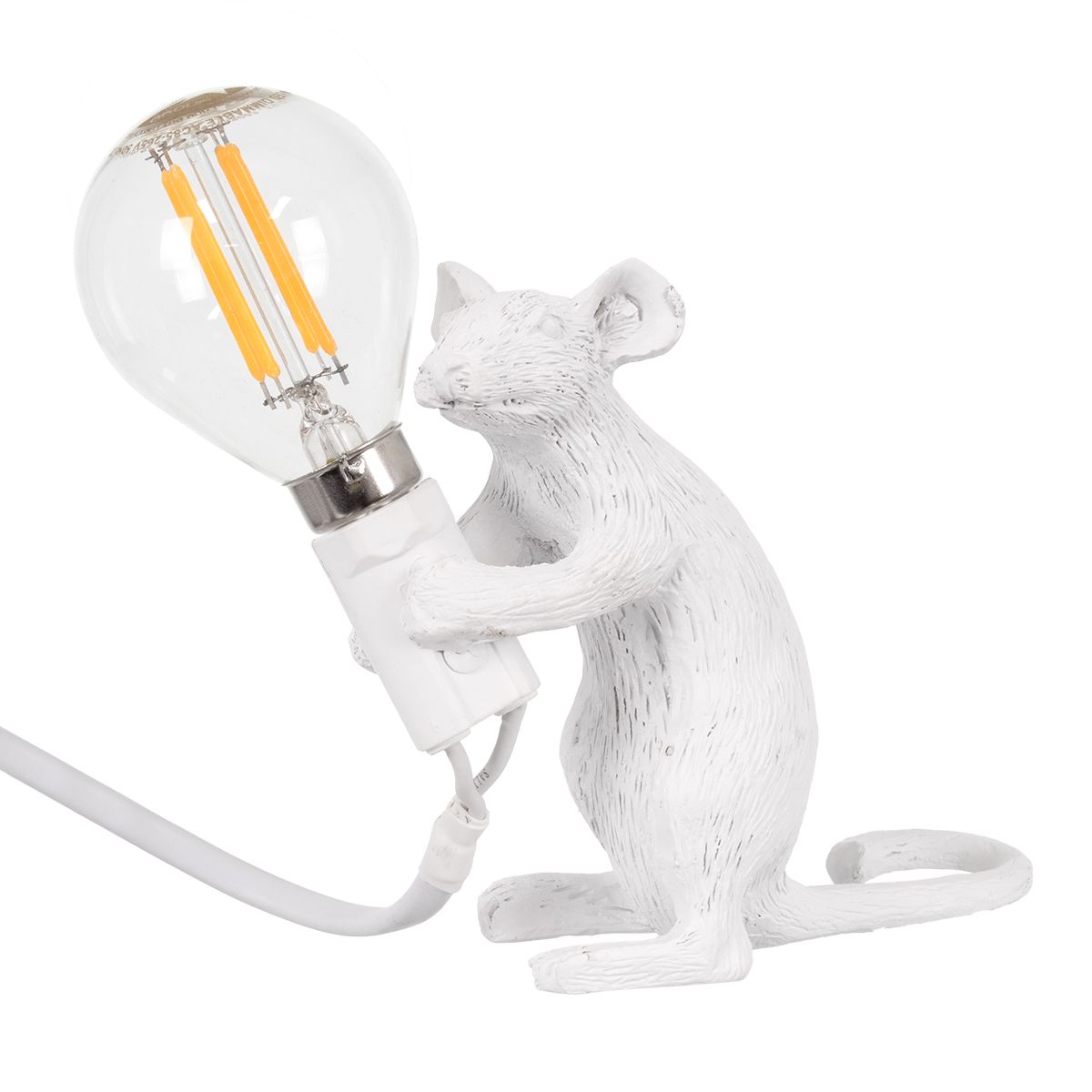 GloboStar® MOUSE 00679 Vintage Επιτραπέζιο Φωτιστικό Πορτατίφ Μονόφωτο 1 x E12 IP20 Λευκό Πλαστικό - Μ12 x Π4 x Υ10cm 3 GloboStar® GloboStar® MOUSE 00679 Vintage Επιτραπέζιο Φωτιστικό Πορτατίφ Μονόφωτο 1 x E12 IP20 Λευκό Πλαστικό - Μ12 x Π4 x Υ10cm