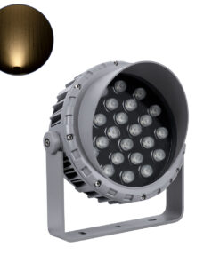 GloboStar® GLOBOSTAR® FLOOD-MENA 90644 Προβολέας Σποτ Wall Washer με Αντιθαμβωτική Γρίλια LED 24W 2160lm 30° AC 220-240V Αδιάβροχο IP65 Θερμό Λευκό 3000K - Ασημί - Μ23 x Π23 x Υ18cm - 3 Χρόνια Εγγύηση