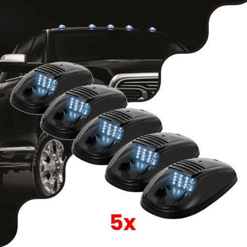 GloboStar® GloboStar® 85304 Πακέτο 5 Τεμάχια Φώτα Όγκου Οροφής - Running Lights για Αυτοκίνητα - SUV - Αγροτικά LED SMD 3030 12W 1200lm DC 12V με Διακόπτη On/Off Αδιάβροχα IP65 5x Ψυχρό Λευκό 6000K