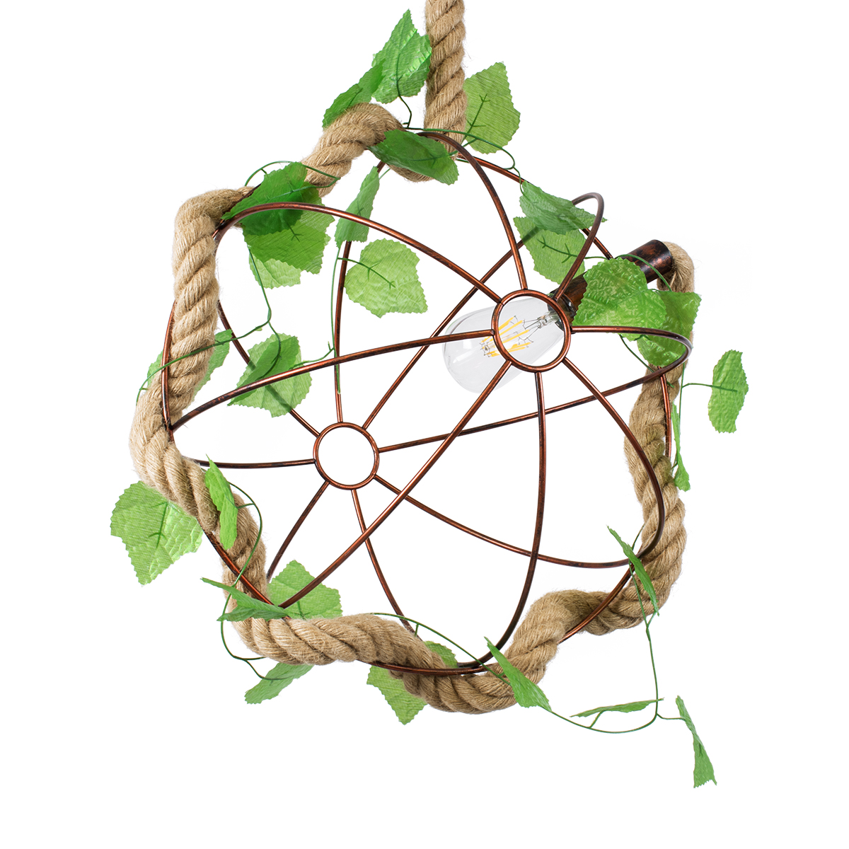 GLOBOSTAR® BRADLEY 01661 Vintage Κρεμαστό Φωτιστικό Οροφής με Ντουί 1 x E27 AC 220-240V IP20 - Μπεζ, Πράσινο & Χάλκινο - Μ42 x Π42 x Y42cm 3 Πράσινο & Χάλκινο - Μ42 x Π42 x Y42cm