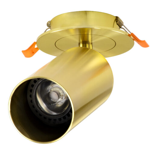 GloboStar® GloboStar® LEO 60352 Χωνευτό Κινούμενο Στρόγγυλο Φωτιστικό Σποτ Αλουμινίου με Ντουί GU10 AC 220-240V IP20 Φ6 x Υ17cm - Χρυσό Πλατίνα - 5 Years Warranty