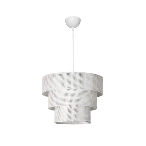 GloboStar® GLOBOSTAR® LEVEL 203-0275 Μοντέρνο Κρεμαστό Φωτιστικό Οροφής με Ντουί 1 x E27 AC 220-240V IP20 - Λευκό - Μ38 x Π38 x Υ30cm