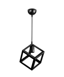 GloboStar® GLOBOSTAR® DISE 203-0274 Μοντέρνο Κρεμαστό Φωτιστικό Οροφής με Ντουί 1 x E27 AC 220-240V IP20 - Μαύρο - Μ22 x Π22 x Υ24cm