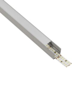 GloboStar® GLOBOSTAR® ALP-LINEAR GLOWTRACK 61798-3M Επιφανειακό Προφίλ Αλουμινίου με Λευκό Γαλακτερό Πατητό Κάλυμμα για Ταινίες LED IP20 - Γκρι Ανθρακί Ματ - Μ300 x Π2 x Υ2cm - Πακέτο 5 Τεμαχίων