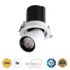 GloboStar® GloboStar® VIRGO-S 60303 Χωνευτό LED Spot Downlight TrimLess Φ9cm 7W 875lm 36° AC 220-240V IP20 Φ9cm x Υ9cm - Στρόγγυλο - Λευκό με Μαύρο Κάτοπτρο - Θερμό Λευκό 2700K - Bridgelux COB - 5 Years Warranty