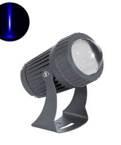 GloboStar® GLOBOSTAR® SPOT-FENIA 90136 Αρχιτεκτονικό Σποτ Φωτισμου LED 10W 850lm 5° DC 24V Αδιάβροχο IP65 Μπλε Dimmable - Γκρι Ανθρακί - Μ7 x Π7 x Υ12cm - 3 Χρόνια Εγγύηση