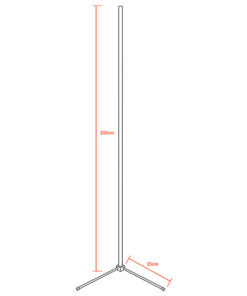 GloboStar® Μοντέρνο Minimal Επιδαπέδιο Μαύρο Φωτιστικό 200cm LED 32 Watt με Ασύρματο Χειριστήριο Αφής 2.4G RF & Dimmer CCT - Ψυχρό - Ημέρας - Θερμό GloboStar ALIEN Design GLOBO-200-10