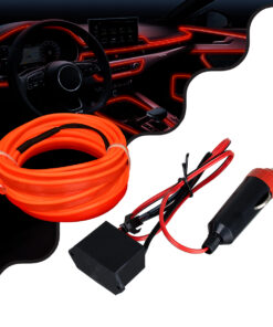 GloboStar® GloboStar® 82206 TUBE 360° Degree Διακοσμητική EL-Wire Neon Αυτοκινήτου Κορδόνι ΣΕΤ 3m 1W/3m 30lm/m 360° DC 12V με Βύσμα Αναπτήρα Αυτοκινήτου Αδιάβροχη IP68 Κόκκινο