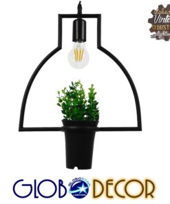 Alternative view of GLOBOSTAR® FLOWERPOT 10001209 Μοντέρνο Κρεμαστό Φωτιστικό Οροφής με Ντουί 1 x E27 AC 220-240V IP20 - Μαύρο & Πράσινο - Μ34 x Π34 x Y34cm