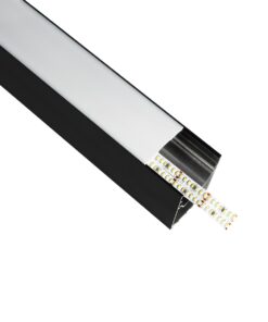GloboStar® GLOBOSTAR® ALP-LINEAR BRIGHTRAIL 61775-3M Επιφανειακό / Κρεμαστό / Επιτοίχιο Προφίλ Αλουμινίου με Λευκό Γαλακτερό Πατητό Κάλυμμα για Ταινίες LED IP20 - Μαύρο Ματ - Μ300 x Π5 x Υ7.5cm