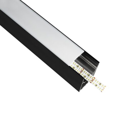 GloboStar® GLOBOSTAR® ALP-LINEAR BRIGHTRAIL 61775-3M Επιφανειακό / Κρεμαστό / Επιτοίχιο Προφίλ Αλουμινίου με Λευκό Γαλακτερό Πατητό Κάλυμμα για Ταινίες LED IP20 - Μαύρο Ματ - Μ300 x Π5 x Υ7.5cm
