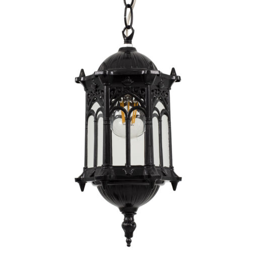 GloboStar® GLOBOSTAR® DARCY 00655 Vintage Κρεμαστό Φωτιστικό Οροφής με Ντουί 1 x E27 AC 220-240V IP20 - Μαύρο - Μ15.5 x Π15.5 x Υ32.5cm