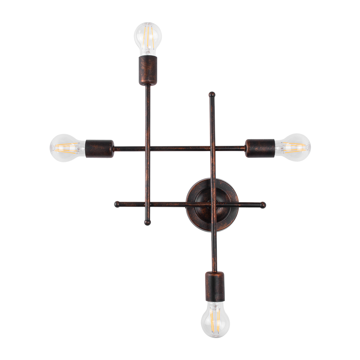 GloboStar® PIPING 00662 Vintage Επιτοίχιο Φωτιστικό Πολύφωτο 4 x E27 IP20 Χάλκινο Μέταλλο - Μ40 x Π9 x Υ52cm 2 GloboStar® GloboStar® PIPING 00662 Vintage Επιτοίχιο Φωτιστικό Πολύφωτο 4 x E27 IP20 Χάλκινο Μέταλλο - Μ40 x Π9 x Υ52cm